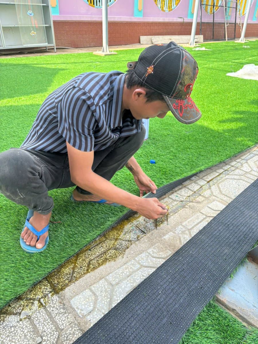 Công trình cỏ nhân tạo hoàn thiện